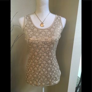 EXPRESS Gold Sequined Tank top